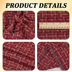 タータン柄の布  衣料品用  暗赤色  1500~1550x485~505mm&nbsp;DIY-WH20009-37B-01