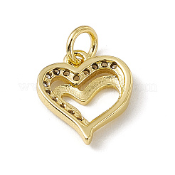 Brass Micro Pave Clear Cubic Zirconia Charms&nbsp;ZIRC-F132-93G