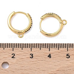 SHEGRACE Brass Micro Pave Clear Cubic Zirconia Hoop Earrings Findings&nbsp;XGR0154G-96G