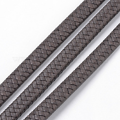 レザー編組コード  擬似皮ひもを内側に  コーヒー  11~12x6mm  約10.93ヤード（10m）/ロール&nbsp;WL-R009-12x6-02