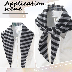 Polyester Striped Knitted Triangle Scarf for Women&nbsp;AJEW-WH20070-106A