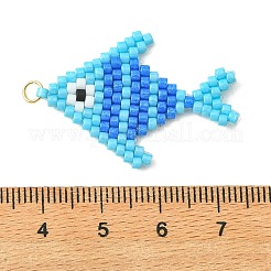 304 Stainless Steel & Cylinder Seed Beads Glass Pendants&nbsp;PALLOY-MZ01441-01
