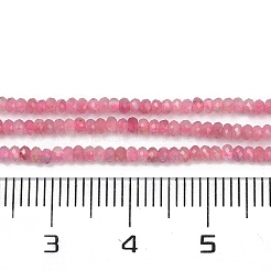 天然のピンクトルマリンビーズ連売り  多面カット  ロンデル  2x2x1~1.5mm  穴：0.5mm  約283個/連  15.55''（39.5センチメートル）&nbsp;G-P553-F05-01