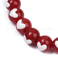 Round Handmade Lampwork Beads Strands&nbsp;LAMP-R004-01B