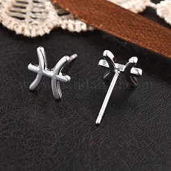 925 Sterling Silver Stud Earrings&nbsp;EJEW-K303-01S-12