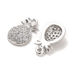 Brass Micro Pave Clear Cubic Zirconia Charms&nbsp;KK-C054-22P