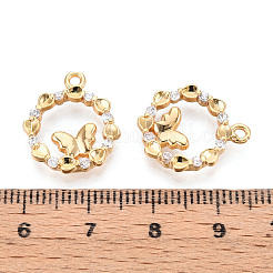 Brass Micro Pave Cubic Zirconia Pendants&nbsp;X1-KK-N263-78C-G