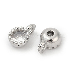 Brass Pave Cubic Zirconia Pendants&nbsp;KK-H204-03P-01