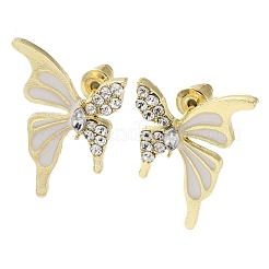 Butterfly Alloy Enamel Stud Earrings&nbsp;EJEW-F408-03G