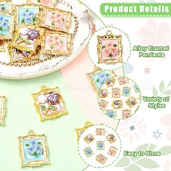 3Pcs 3 Styles Alloy Enamel Pendants&nbsp;FIND-YW0011-05