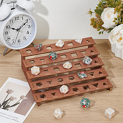 1 Bag 5-Tier Wooden Dice Organizer Display Riser Racks&nbsp;ODIS-BC0001-28
