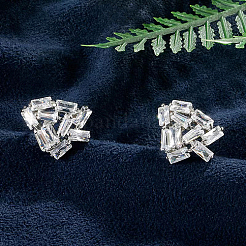 Brass Micro Pave Cubic Zirconia Stud Earrings&nbsp;YP6640