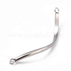 変色しにくい304ステンレススチールリンクコネクター  ツイスト  ステンレス鋼色  42x2x1mm  穴：2mm&nbsp;X-STAS-F230-04P-A