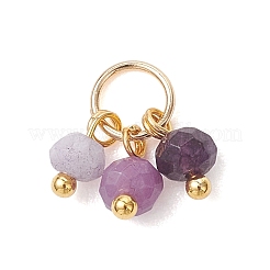 5Pcs 5 Styles Dyed Natural Malaysia Jade Faceted Rondelle Bead Charms&nbsp;PALLOY-JF04898-01