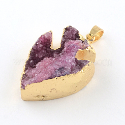 Fish Dyed Natural Druzy Agate Fish Pendants&nbsp;G-R275-108