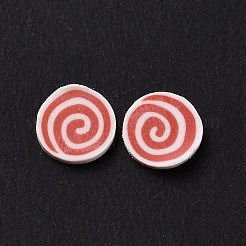 手作り樹脂クレイカボション  ボルテックスでフラットラウンド  レッド  5~5.5x0.8mm  約76923個/1000g&nbsp;CLAY-A002-05A
