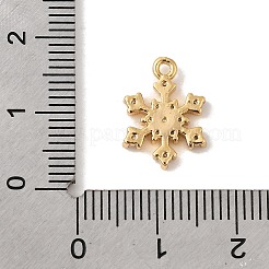 真鍮製マイクロパヴェキュービックジルコニアペンダント  ニッケルフリー  スノーフレーク  18KGP本金メッキ  15x11x2mm  穴：1.2mm&nbsp;KK-P340-50G