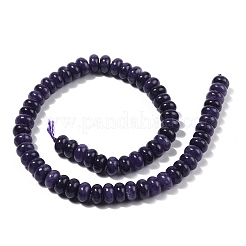 染め加工天然石ホワイトジェイドビーズ連売り  ロンデル  インディゴ  10x6mm  穴：1.2mm  約63個/連  14.88''（37.8センチメートル）&nbsp;G-G107-A13-01