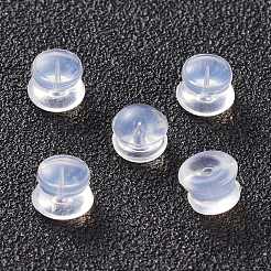 シリコン製ピアスキャッチ  ピアスバックキャッチ  スタッドピアス製作用  透明  5.5x4.5mm  穴：1mm.&nbsp;SIL-K001-01B