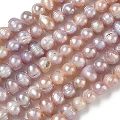 天然養殖淡水パールビーズ連売り  グレードa ++  ポテト  アザミ  5~6mm  穴：0.6mm  約68個/連  13.46~13.58''（34.2~34.5センチメートル）&nbsp;PA-CBAC463-12