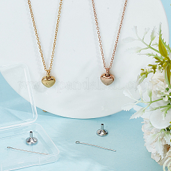 2Pcs 2 Colors 304 Stainless Steel Heart Urn Ashes Necklaces&nbsp;NJEW-CN0001-28B