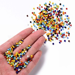 ガラスシードビーズ  不透明な色の種  DIYジュエリー作成用の小さなクラフトビーズ  ラウンド  ミックスカラー  8/0  3mm  穴：1mm  約10000個/ポンド&nbsp;SEED-A010-3mm-51