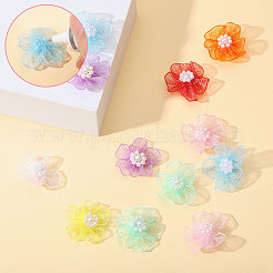 60Pcs 10 Colors Cloth Flowers&nbsp;DIY-CA0007-77