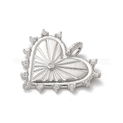 Brass Micro Pave Cubic Zirconia Pendants&nbsp;KK-P294-15P