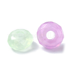 オペークアクリルヨーロピアンビーズ  大穴ビーズ  多面カット  フラットラウンド  ミックスカラー  15x8mm  穴：4.7mm&nbsp;OACR-E033-27