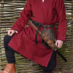 PUレザー中世鞘ベルト戦士剣収納付き  コスプレアクセサリー  ブラック  335x370x11mm&nbsp;AJEW-WH0567-87