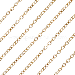 5m真鍮製アズキチェーン  ハンダ付け  リボンスプール1個付き  ゴールドカラー  2.5x2x1mm&nbsp;CHC-BM0001-04