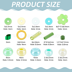 グリーンをテーマにしたDIYジュエリー作りキット  プラスチック製のパイルビーズを含む  シードビーズ  ミックスカラー  5x1.4mm  穴：1mm&nbsp;DIY-ME0001-19