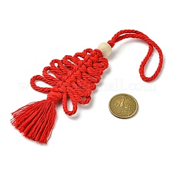 3Pcs 3 Colors Handmade Macrame Cotton Christmas Tree Pendant Decoration&nbsp;HJEW-JM02708
