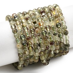 Natural Green Lodolite Quartz Beads Strands&nbsp;G-G344-A03-4mm