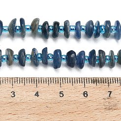天然石カヤナイトビーズ連売り  ナゲット  シードビーズで  グレードA  7~11x7~11x1.5~5mm  穴：0.7~1mm  約77~80個/連  15.35''~15.75''（39~40センチメートル）&nbsp;G-Z124-A04-02