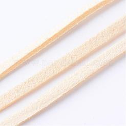 スエード調コード  フェイクレース  レモンシフォン  5x1.5mm  約5.46ヤード（5m）/ロール  25のロール/袋&nbsp;LW-R003-5mm-1124
