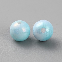 不透明なアクリルビーズ  ラウンド  シアン  8mm  穴：1.8mm  約200個/袋&nbsp;SACR-CJC0008-02F
