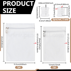 2個 2スタイル 長方形 キャンバス布 ジッパーポケット 収納バッグ  ミシン糸と針で  ホワイト  20~22x12~15.3x0.1~0.7cm  1個/スタイル&nbsp;ABAG-NB0002-33B