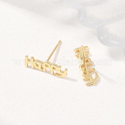 Brass Stud Earrings&nbsp;EJEW-P346-02C-G