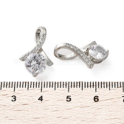 Brass Micro Pave Clear Cubic Zirconia Pendants&nbsp;KK-Z105-02P