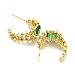 Glass Square Stud Earrings&nbsp;EJEW-A028-60G
