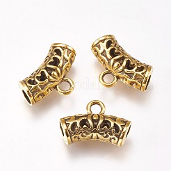 合金チューブベイル  ループベイル  チューブ  ミックスカラー  9x14x5mm  穴：2mm&nbsp;PALLOY-E448-01