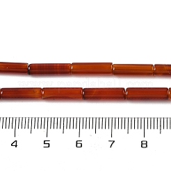 天然赤瑪瑙（染色・加熱）ビーズ連売り  コラム  ブラウン  13~14x4.5mm  穴：1.4mm  約30個/連  15.79~15.94''（40.1~40.5センチメートル）&nbsp;G-H087-H02-01B