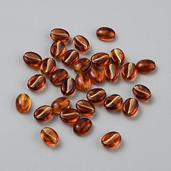 透明なアクリルビーズ  ライン入り  コーヒー豆  チョコレート  10.5x8x4.5mm  穴：1.2mm&nbsp;TACR-TAC0007-07
