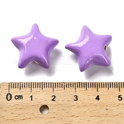 星型真鍮エナメルビーズ  長持ちメッキ  カドミウムフリー＆鉛フリー  ラックめっき  18KGP本金メッキ  ミックスカラー  21x22x11.5mm  穴：3mm&nbsp;KK-M324-07G