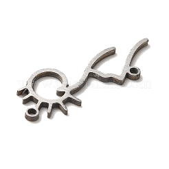 変色しない201ステンレススチールペンダント  山と太陽のチャーム  ステンレス鋼色  9x25x1mm  穴：1mm&nbsp;STAS-E175-11P