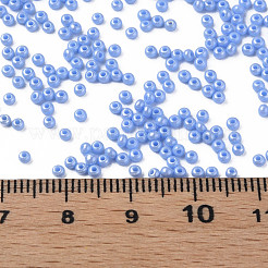 12/0 チェコ不透明ガラスシードビーズ  光沢のある  ラウンド  ライトブルー  2x1mm  穴：0.7mm  約500 G /袋&nbsp;SEED-N004-003C-27