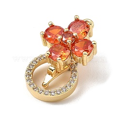Brass with Cubic Zirconia Fold Over Clasps&nbsp;KK-G484-01A-G