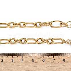 イオンプレーティング（IP）304ステンレススチールフィガロチェーンネックレス  トグル留め金付き  ゴールドカラー  20.59インチ（52.3cm）&nbsp;NJEW-O124-03G