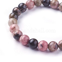 Natural Rhodonite Beads Stretch Bracelets&nbsp;BJEW-F380-01-B16